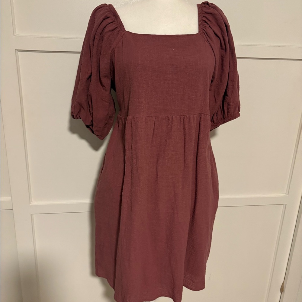 Melrose and Market Red Puff Sleeve Sundress